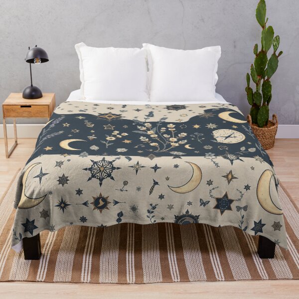 Item preview, Celestial Moon Stars Botanical Pattern designed and sold by PunchDrop.
