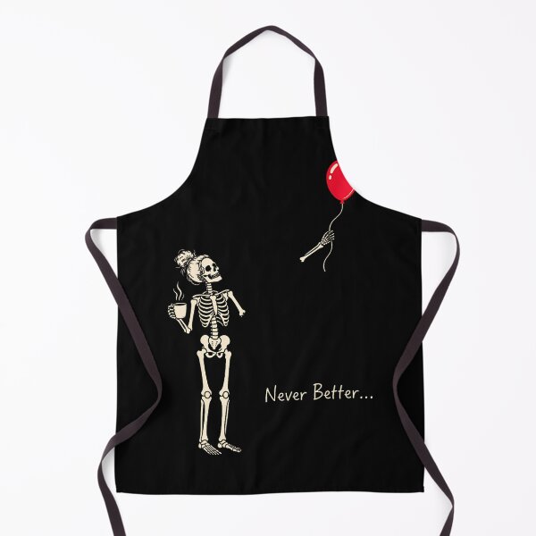Item preview, Never Better Skeleton Lost Balloon Drinking Coffee Halloween designed and sold by Tomtomatos.