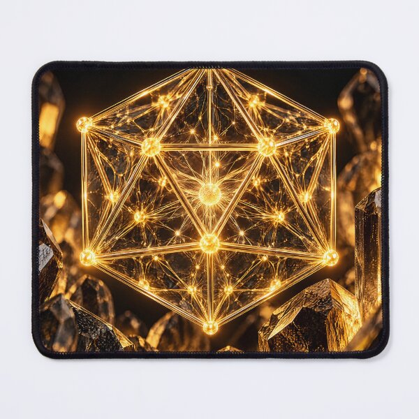 Item preview, Glowing Gold Sacred Geometry Merkaba Quartz Crystals designed and sold by monkeybusiness.pt.