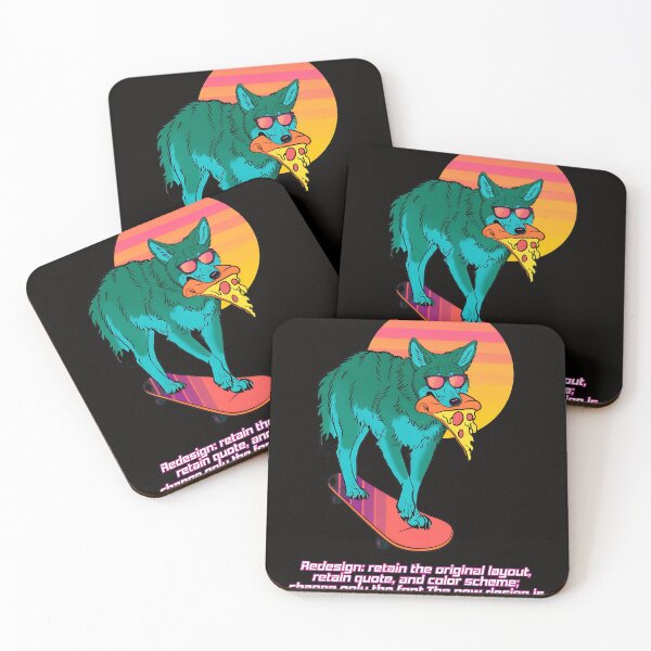 Item preview, Retro Coyote Skater with Pizza Sunglasses designed and sold by SkellyLinda.