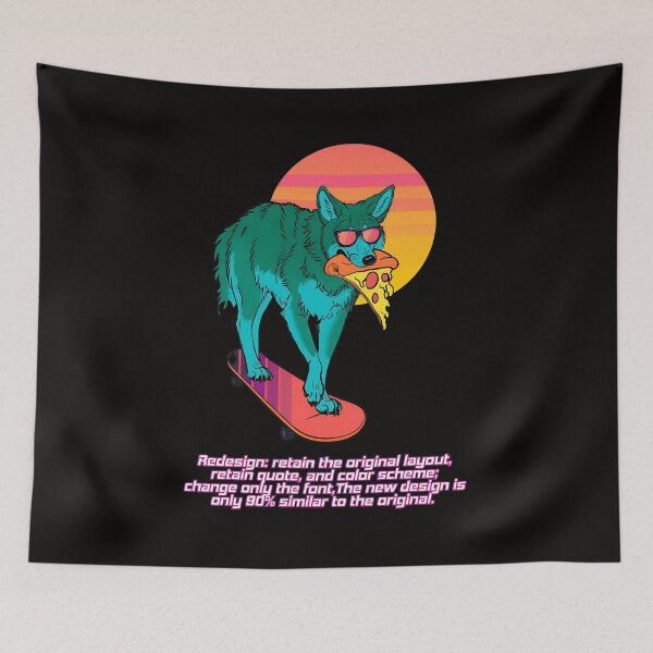 Item preview, Retro Coyote Skater with Pizza Sunglasses designed and sold by SkellyLinda.