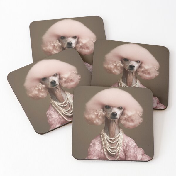 Item preview, Pink Poodle Diva Wearing Pearls designed and sold by thefreezoneart.