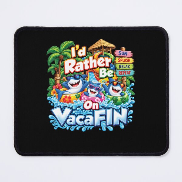 Item preview, Funny Shark Vacation Water Park Summer VacaFIN Novelty Raglan Baseball Tee designed and sold by JaredDeShop.