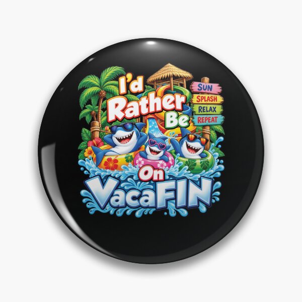 Item preview, Funny Shark Vacation Water Park Summer VacaFIN Novelty Raglan Baseball Tee designed and sold by JaredDeShop.