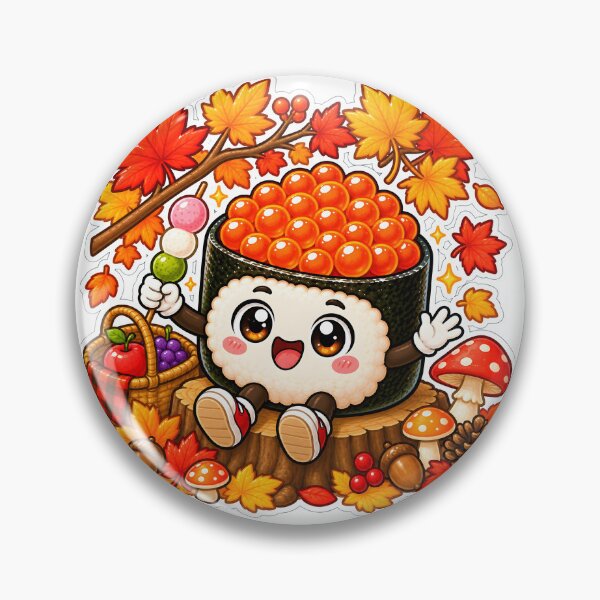Item preview, Cute Ikura Sushi Autumn Picnic designed and sold by OddGarage.