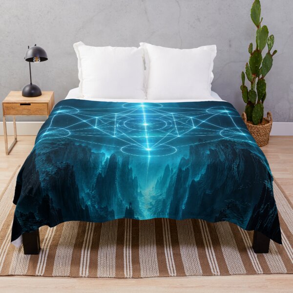 Item preview, Glowing Blue Metatrons Cube Underwater Trench Ocean designed and sold by monkeybusiness.pt.