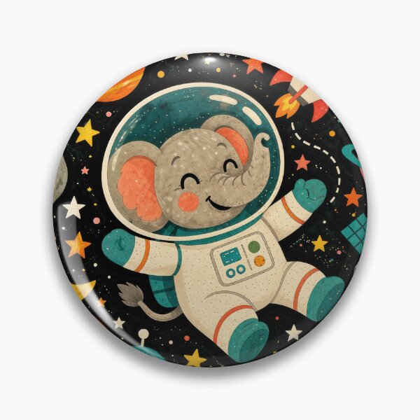 Item preview, Wall Art - Postcard - #9 - Cute Elephant Astronaut Art | Space Explorer Nursery Decor Illustration designed and sold by ForeverPrintsOK.