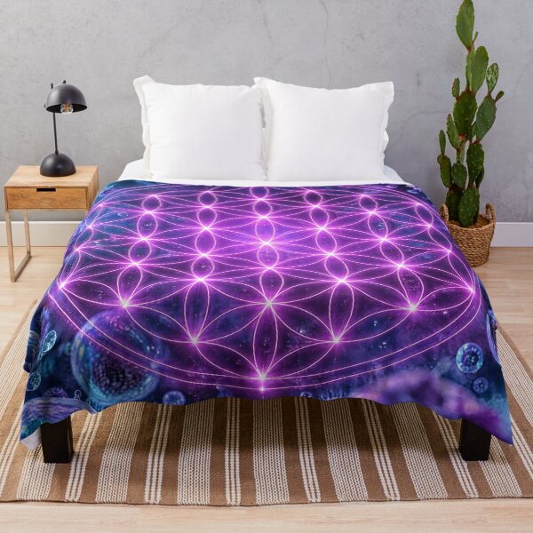 Item preview, Glowing Purple Flower of Life Microscopic Cellular Grid designed and sold by monkeybusiness.pt.