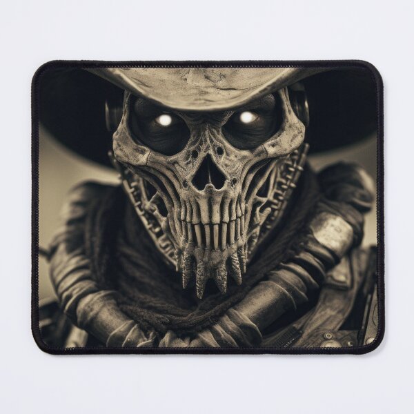 Item preview, Mechanical Skull Cowboy - Futuristic Western Warrior designed and sold by thefreezoneart.