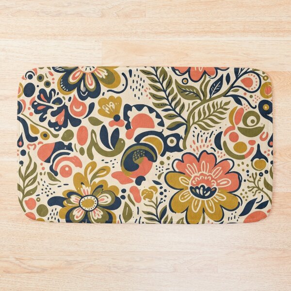 Item preview, Retro Folk Floral Boho Botanical Vintage Colorful Floral Pattern designed and sold by ArtDesignTp.