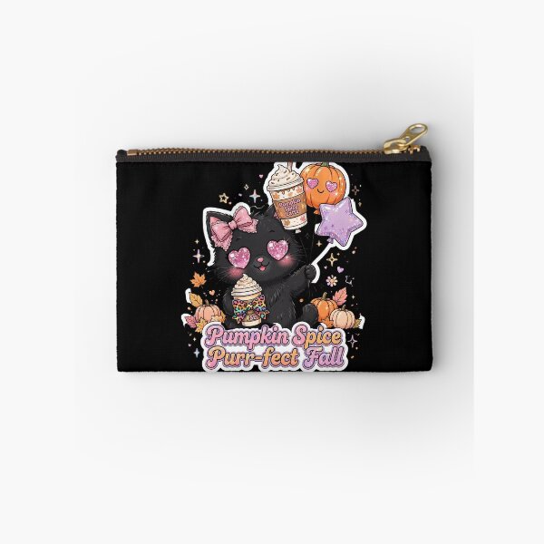 Item preview, Pumpkin Spice Purr-fect Fall Black Cat Coquette PSL Balloons Kawaii designed and sold by HealingEraInk.