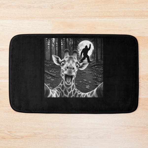 Item preview, Giraffe Selfie with Bigfoot Rock and Roll Sasquatch designed and sold by JaredDeShop.