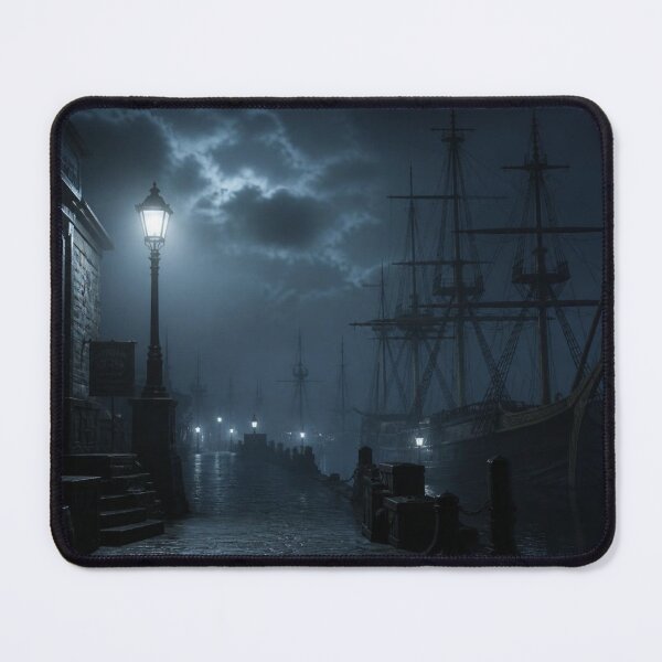 Item preview, Gothic Cobblestone Pier Misty Midnight Rain designed and sold by LazyDayzCo.