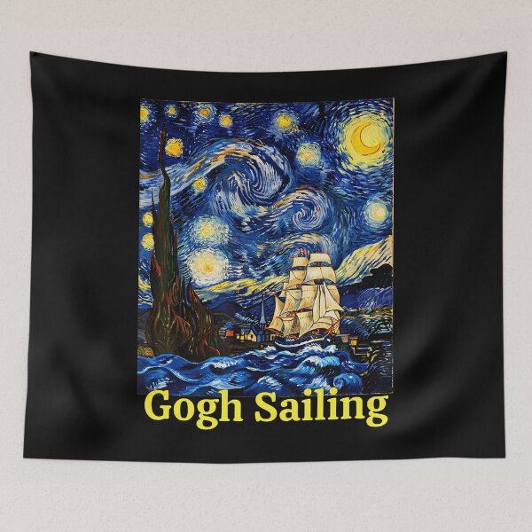 Item preview, Starry Night Gogh Sailing Sailor Sailboat Van Gogh Boating designed and sold by PAROSSA.