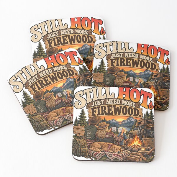 Item preview, Still Hot Just Need More Firewood – Funny Retro Camping Couple designed and sold by JanRizz.