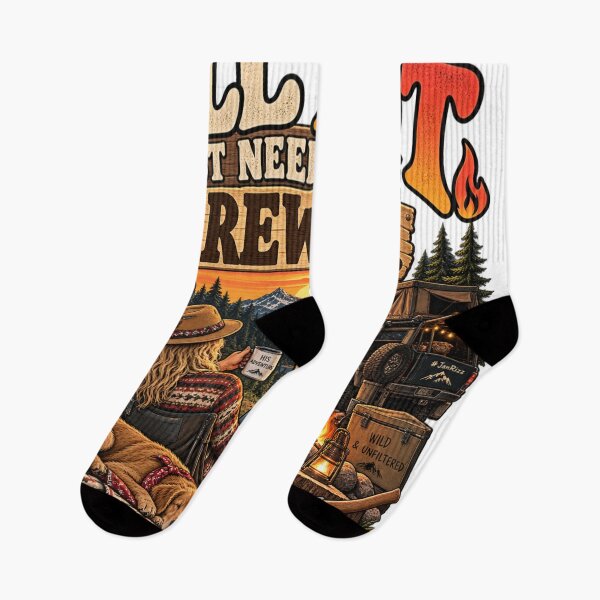 Item preview, Still Hot Just Need More Firewood – Funny Retro Camping Couple designed and sold by JanRizz.