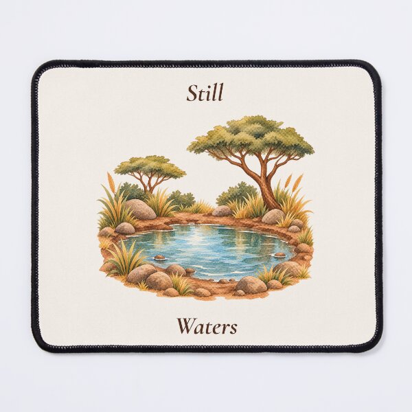 Item preview, Still Waters African Waterhole Watercolor designed and sold by mycute-stickers.