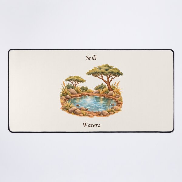 Item preview, Still Waters African Waterhole Watercolor designed and sold by mycute-stickers.