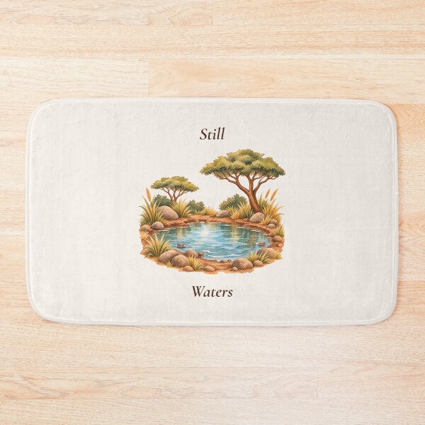 Item preview, Still Waters African Waterhole Watercolor designed and sold by mycute-stickers.