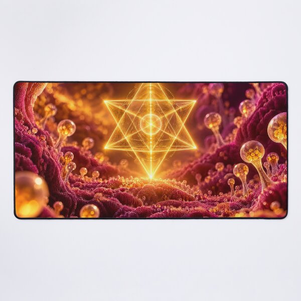 Item preview, Glowing Gold Merkaba Microscopic Organic Spore Portal designed and sold by monkeybusiness.pt.