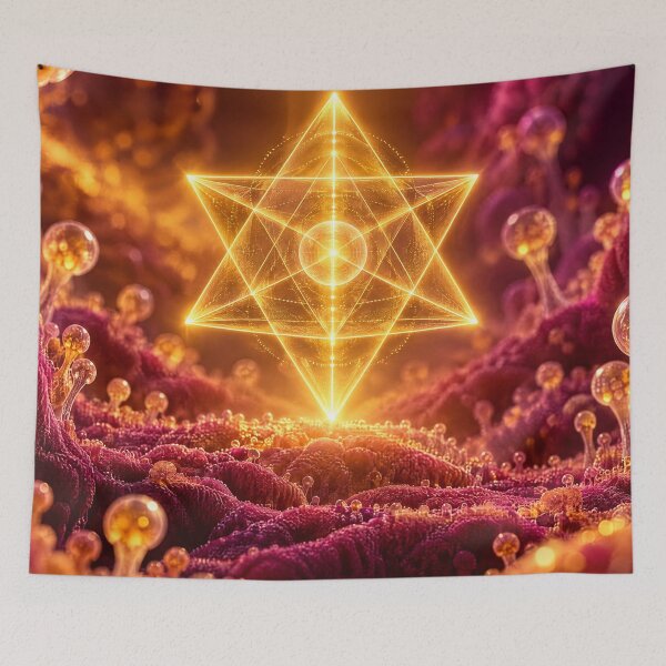 Item preview, Glowing Gold Merkaba Microscopic Organic Spore Portal designed and sold by monkeybusiness.pt.