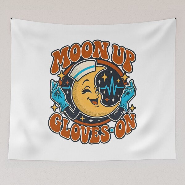 Item preview, Night Shift Nurse Moon Up Gloves On designed and sold by EvergreenPark - Tee Studio.