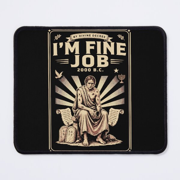 Item preview, I'm Fine Job 2000 BC Funny Biblical Meme designed and sold by Redgiant87x.
