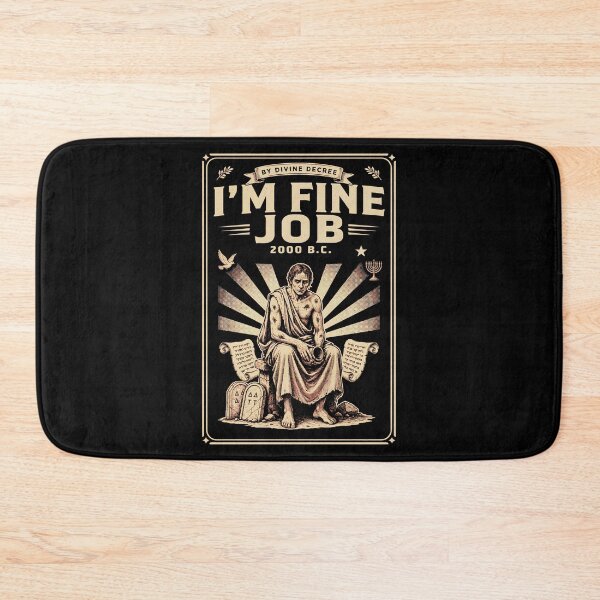 Item preview, I'm Fine Job 2000 BC Funny Biblical Meme designed and sold by Redgiant87x.