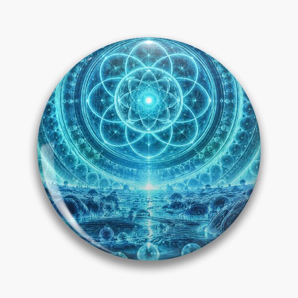 Item preview, Glowing Blue Sub-Cellular Sacred Geometry Mandala Horizon designed and sold by monkeybusiness.pt.