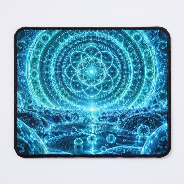 Item preview, Glowing Blue Sub-Cellular Sacred Geometry Mandala Horizon designed and sold by monkeybusiness.pt.