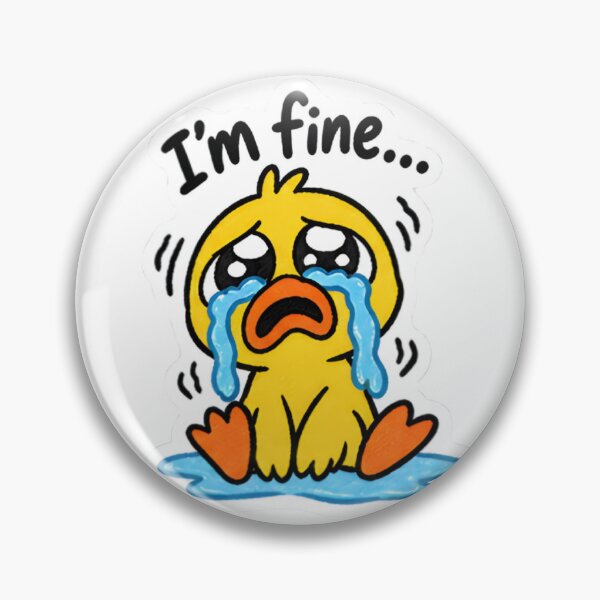Item preview, ​I'm Fine Crying Duck - Funny Sad Animal Meme designed and sold by Duck lovers.