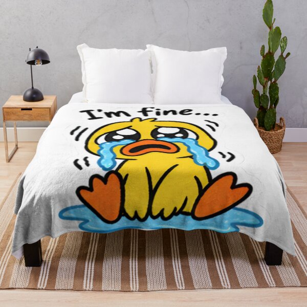 Item preview, I'm Fine Crying Duck - Funny Sad Animal Meme designed and sold by Duck lovers.