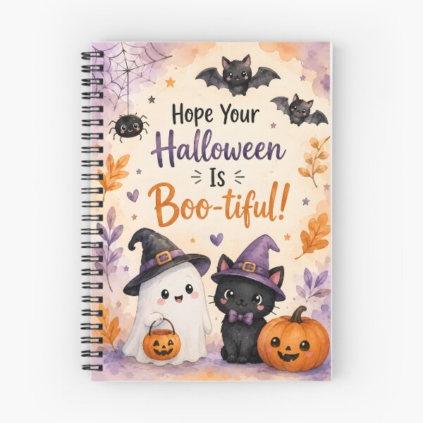 Item preview, Hope Your Halloween Is Boo-tiful – Cute Ghost, Black Cat & Pumpkin designed and sold by blankTeeShirt.