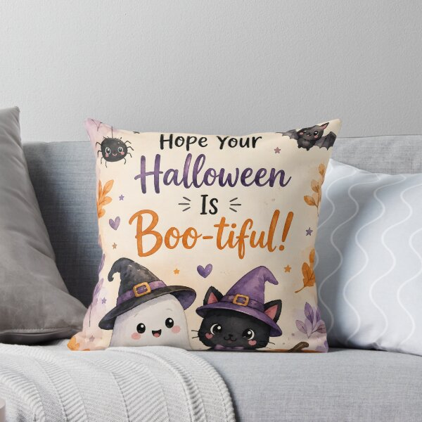 Item preview, Hope Your Halloween Is Boo-tiful – Cute Ghost, Black Cat & Pumpkin designed and sold by blankTeeShirt.