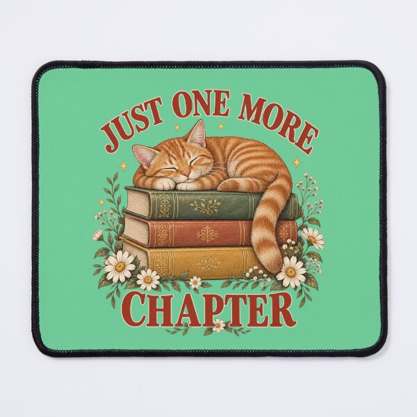 Item preview, ust One More Chapter – Sleeping Ginger Cat on Vintage Books designed and sold by NinaCreator.