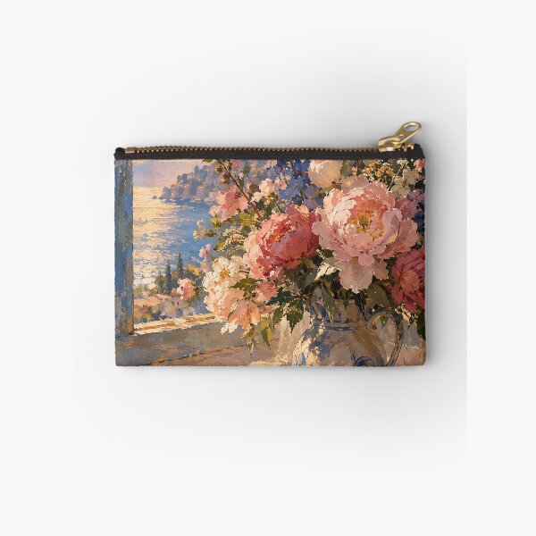 Item preview, Coastal Peony Bouquet Impressionist Oil Painting designed and sold by Rahma-yehia23.