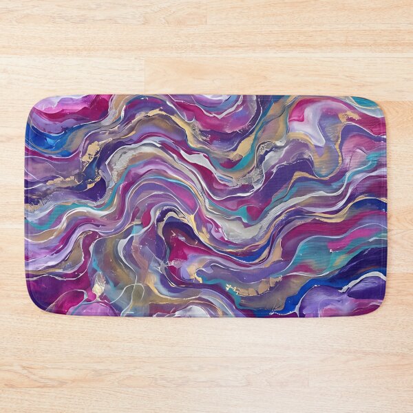 Item preview, Purple Abstract Fluid art Acrylic Pink Blue Teal Gold Pattern designed and sold by ArtDesignTp.