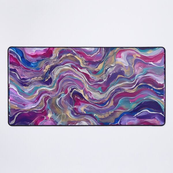Item preview, Purple Abstract Fluid art Acrylic Pink Blue Teal Gold Pattern designed and sold by ArtDesignTp.