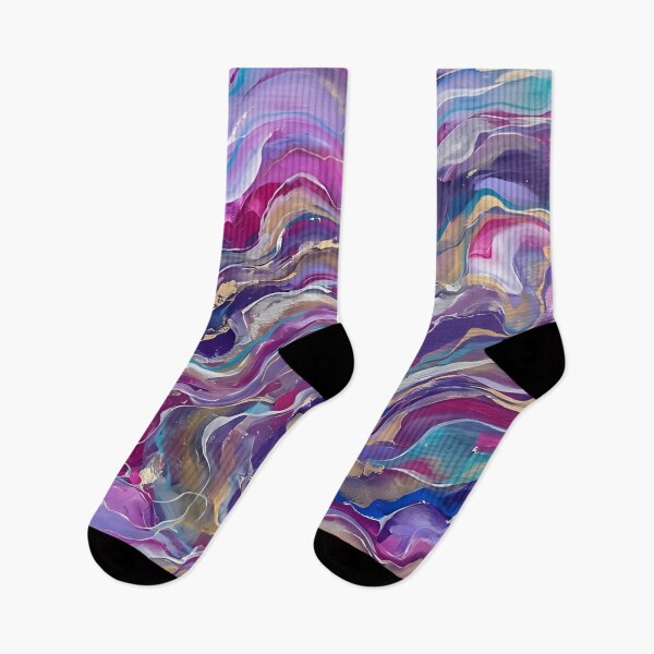 Item preview, Purple Abstract Fluid art Acrylic Pink Blue Teal Gold Pattern designed and sold by ArtDesignTp.