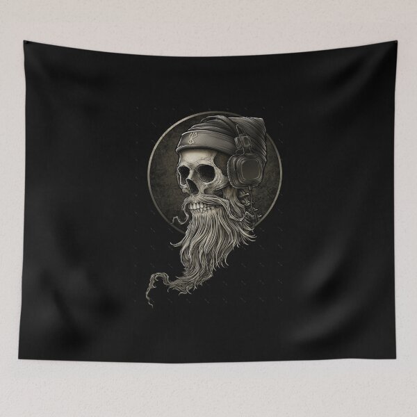 Item preview, Viking Vintage Skull Beard with Headphone  Oversized designed and sold by popcorn75.