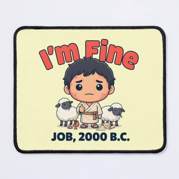 Item preview, I'm Fine Job 2000 BC Funny Christian Meme designed and sold by Redgiant87x.