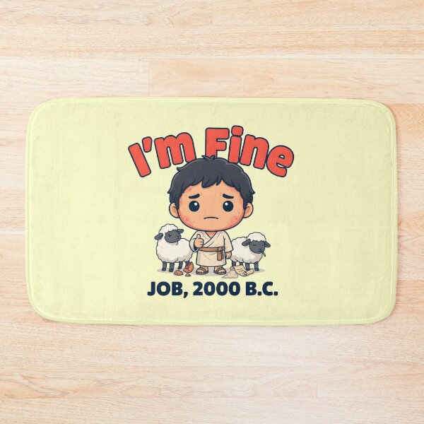 Item preview, I'm Fine Job 2000 BC Funny Christian Meme designed and sold by Redgiant87x.