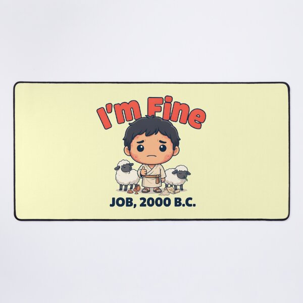 Item preview, I'm Fine Job 2000 BC Funny Christian Meme designed and sold by Redgiant87x.