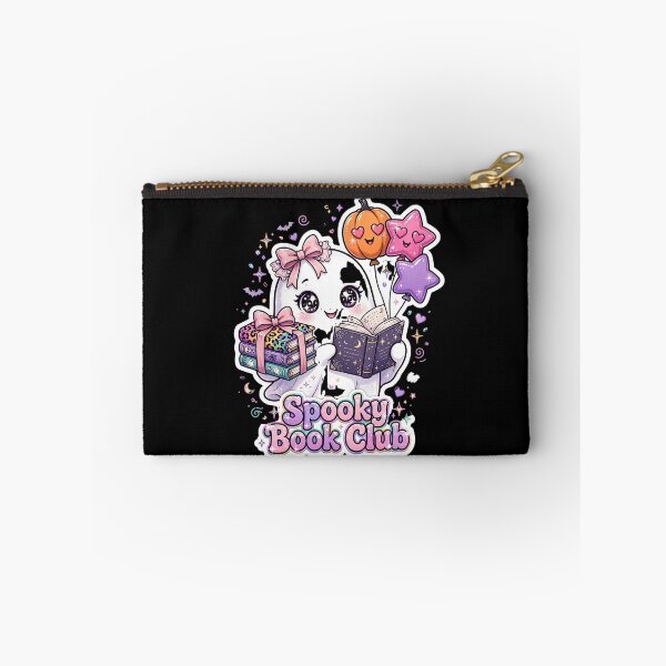 Item preview, Spooky Book Club Ghost Reading Kawaii Pumpkin Balloons Coquette designed and sold by HealingEraInk.