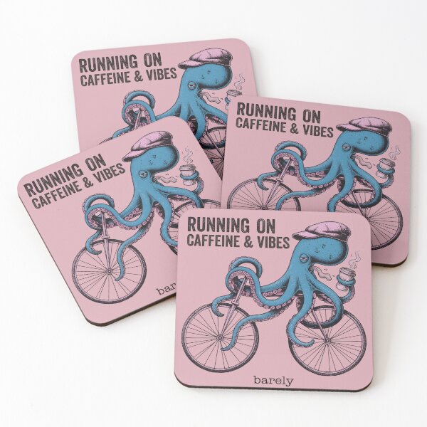 Item preview, Running on Caffeine & Vibes – Coffee Octopus Art for Tired Souls designed and sold by ZyxDes.