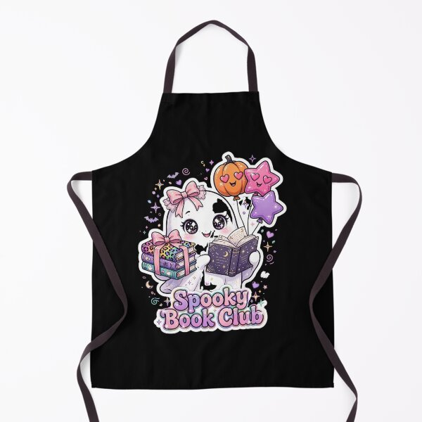 Item preview, Spooky Book Club Ghost Reading Kawaii Pumpkin Balloons Coquette designed and sold by HealingEraInk.