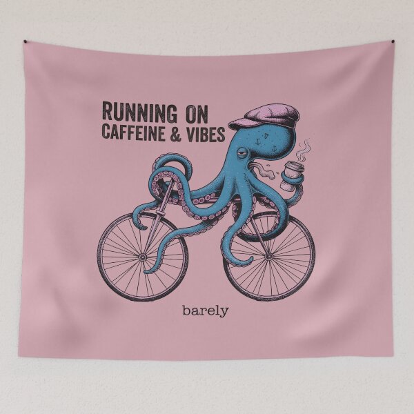Item preview, Running on Caffeine & Vibes – Coffee Octopus Art for Tired Souls designed and sold by ZyxDes.