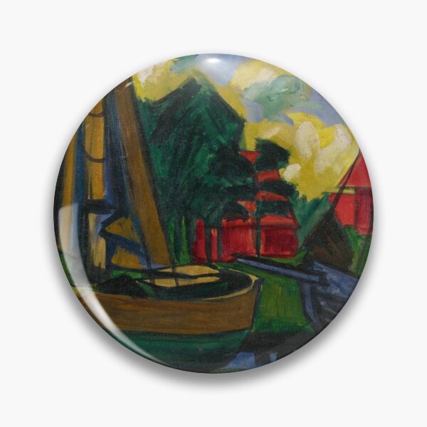 Item preview, Two sailboat cutters in the harbor nautical maritime painting print by Hermann Max Pechstein designed and sold by Jéanpaul  Ferro.