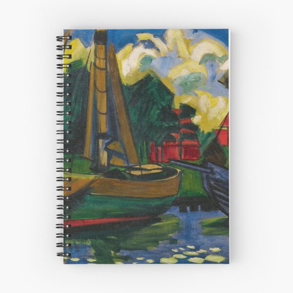 Item preview, Two sailboat cutters in the harbor nautical maritime painting print by Hermann Max Pechstein designed and sold by Jéanpaul  Ferro.