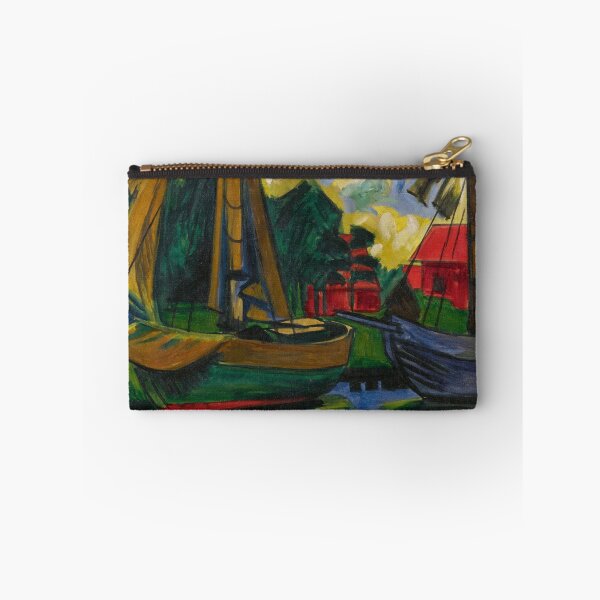Item preview, Two sailboat cutters in the harbor nautical maritime painting print by Hermann Max Pechstein designed and sold by Jéanpaul  Ferro.